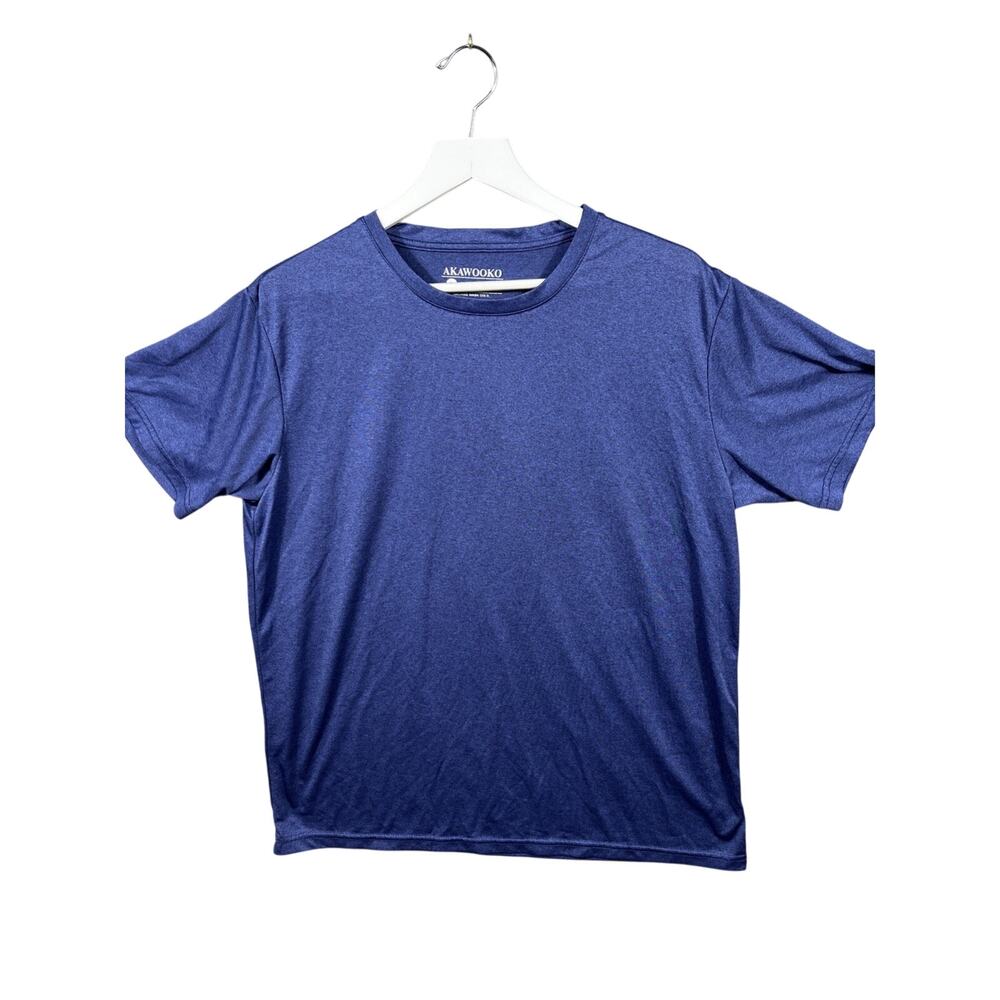 Akawooko Men's Performance Short Sleeve Crew Neck Shirt Size Large‎ Blue